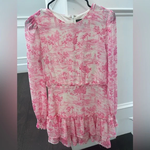pink polka dot dress womens Unique Vintage Pink Pin Dot Off The Shoulder Prairie Swing Dress